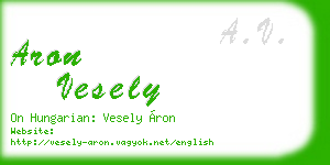 aron vesely business card